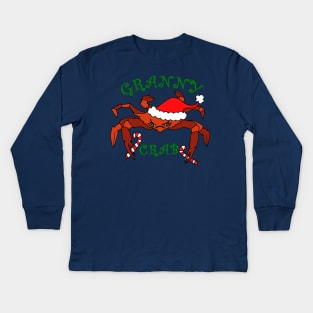 Funny Granny Crab Christmas Crab Kids Long Sleeve T-Shirt